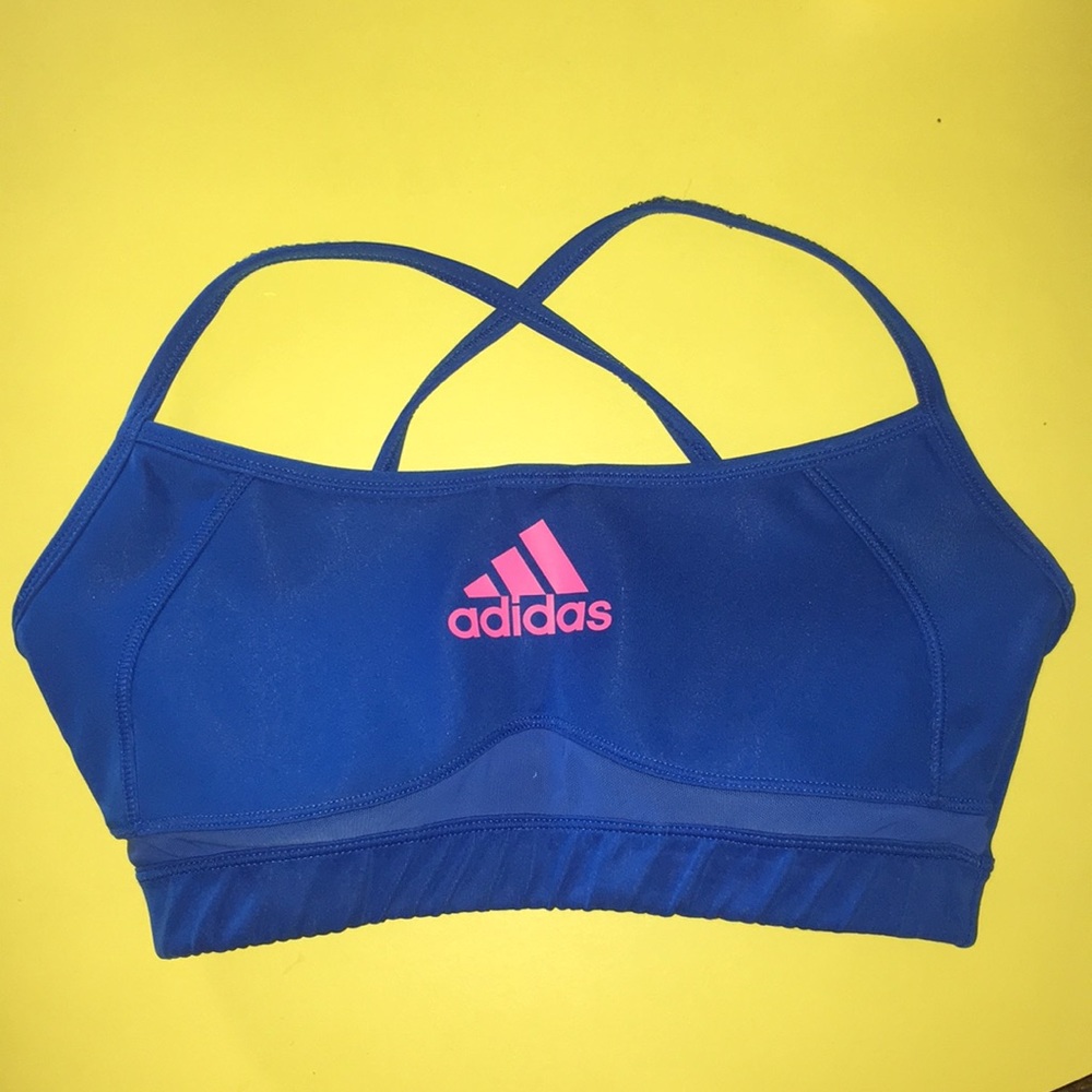 Adidas Blue & Hot Pink Climate Sports Bra -Small
